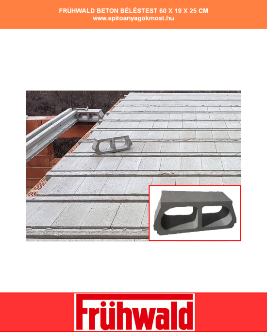 FRÜHWALD beton béléstest 60/19/25 cm 50 db/raklap
