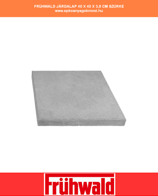 FRÜHWALD járdalap 40x40x4 cm szürke 60 db/raklap