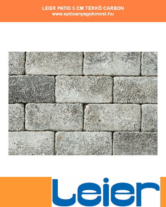 LEIER Patio antik tér és falazókő 5 cm Carbon melírozott