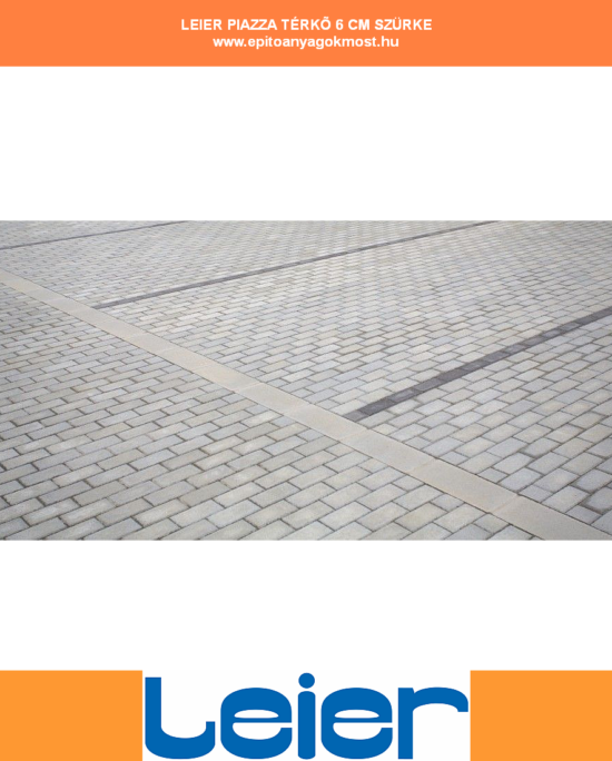 LEIER Piazza térkő 10x20x6 cm szürke 540 db/raklap KL