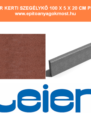 LEIER Quartz kerti szegélykő 20 cm magas, sík, Piros 60 db/raklap JS