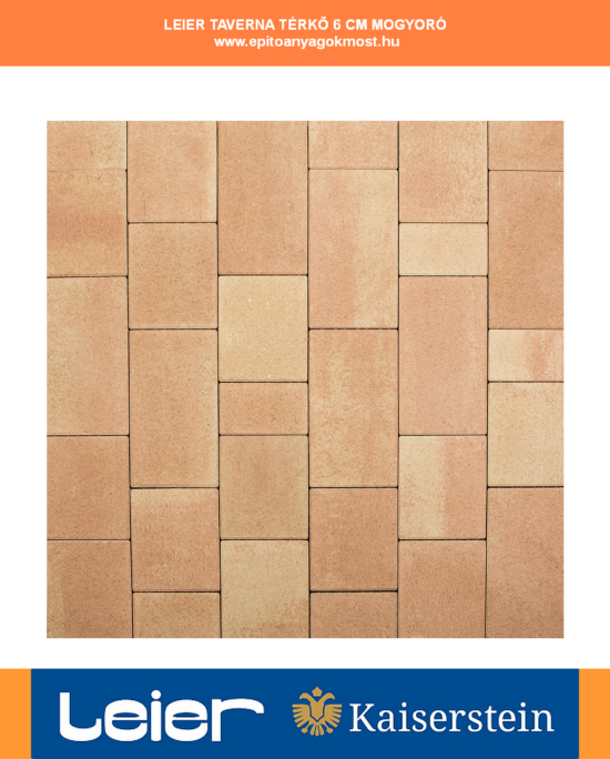 LEIER Taverna térkő 6 cm Mogyoró melírozott 12 m2/raklap JS