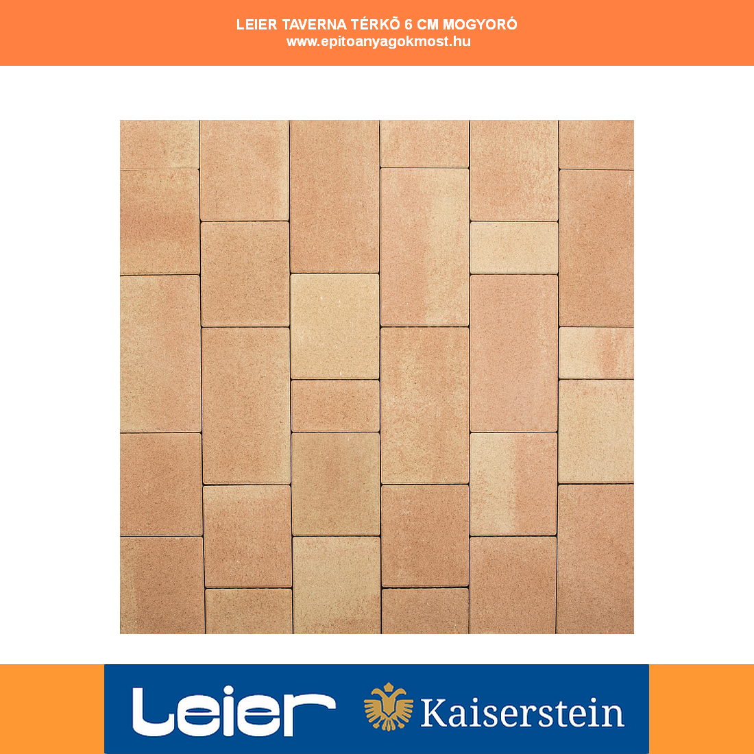 LEIER Taverna térkő 6 cm Mogyoró melírozott 12 m2/raklap JS