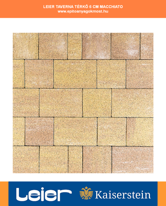 LEIER Taverna térkő 6 cm Macchiato melírozott 12 m2/raklap KL