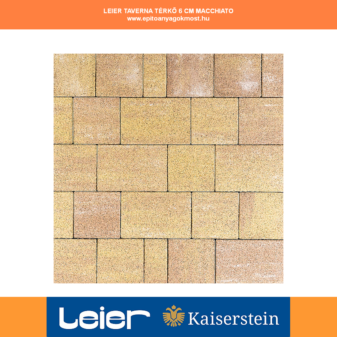 LEIER Taverna térkő 6 cm Macchiato melírozott 12 m2/raklap KL