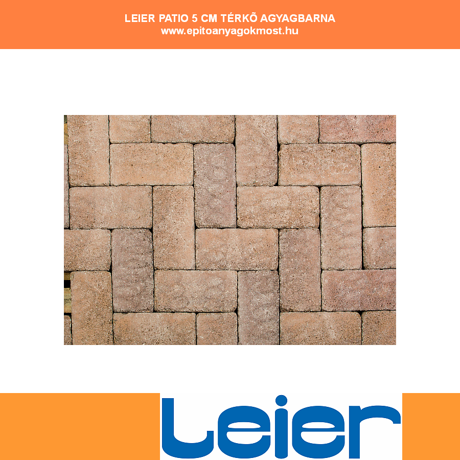 LEIER Patio antik tér és falazókő 5 cm agyagbarna melírozott