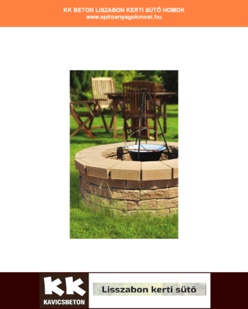 KK Beton Lisszabon kerti sütő (50 cm magas, 80 cm belső átmérő) homok