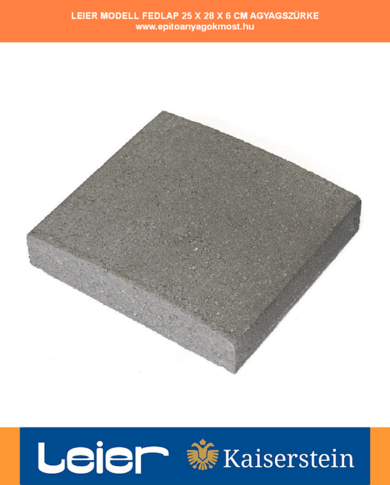 LEIER Modell fedlap 25x28x6 cm agyagszürke