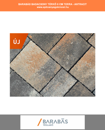 BARABÁS Badacsony térburkoló Terra-Antracit 370 db/raklap