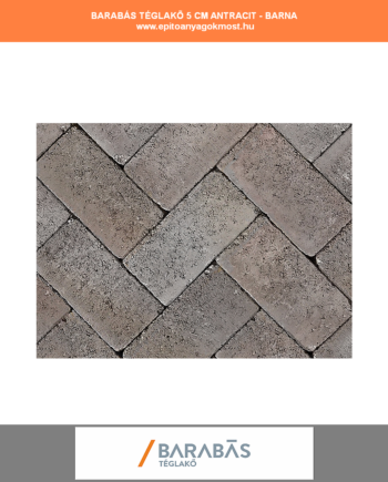 BARABÁS téglakő 5 cm-es antracit-barna 450 db/raklap