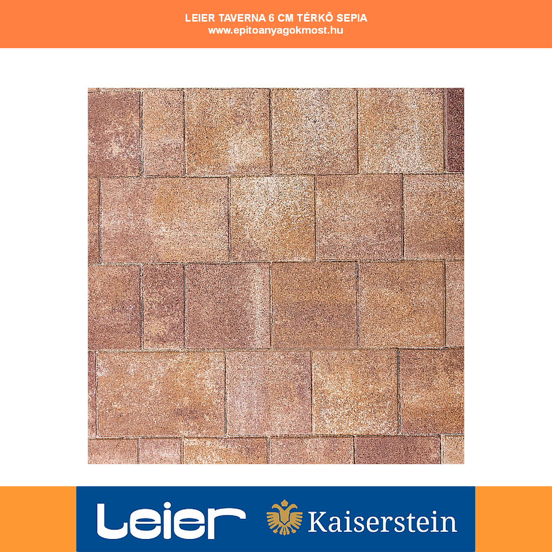 LEIER Taverna térkő 6 cm Sepia