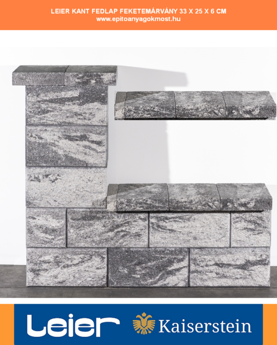 LEIER KANT natur fedlap 33x25x6 cm Feketemárvány