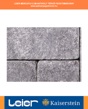 LEIER Mercato 10 x 20 x 6 cm térkő Feketemárvány