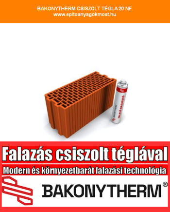 BAKONYTHERM 20 NF CSISZOLT falazótégla, ragasztóhabbal 60 db/raklap