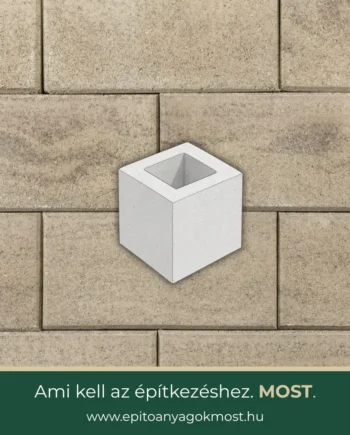 LEIER Modern Satírozott kerítéskő félkő 20 x 20 x 20 cm Beige-barna