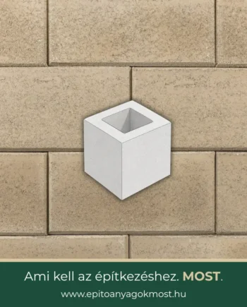 LEIER Modern Natur kerítéskő félkő 20 x 20 x 20 cm Mokka