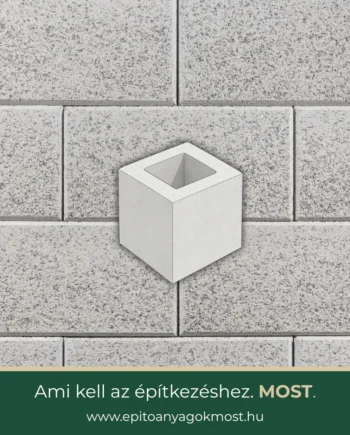 LEIER Modern Finomszórt kerítéskő félkő 20 x 20 x 20 cm Törtfehér