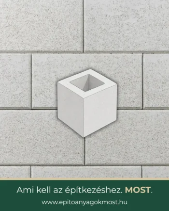 LEIER Modern Natur kerítéskő félkő 20 x 20 x 20 cm Törtfehér