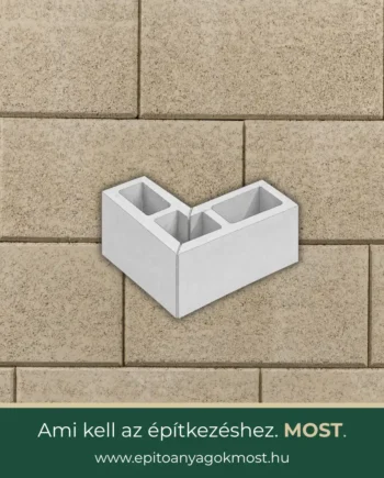 LEIER Modern Natur kerítéskő sarokelem 40 x 20 x 20 cm Beige