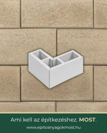 LEIER Modern Natur kerítéskő sarokelem 40 x 20 x 20 cm Mokka