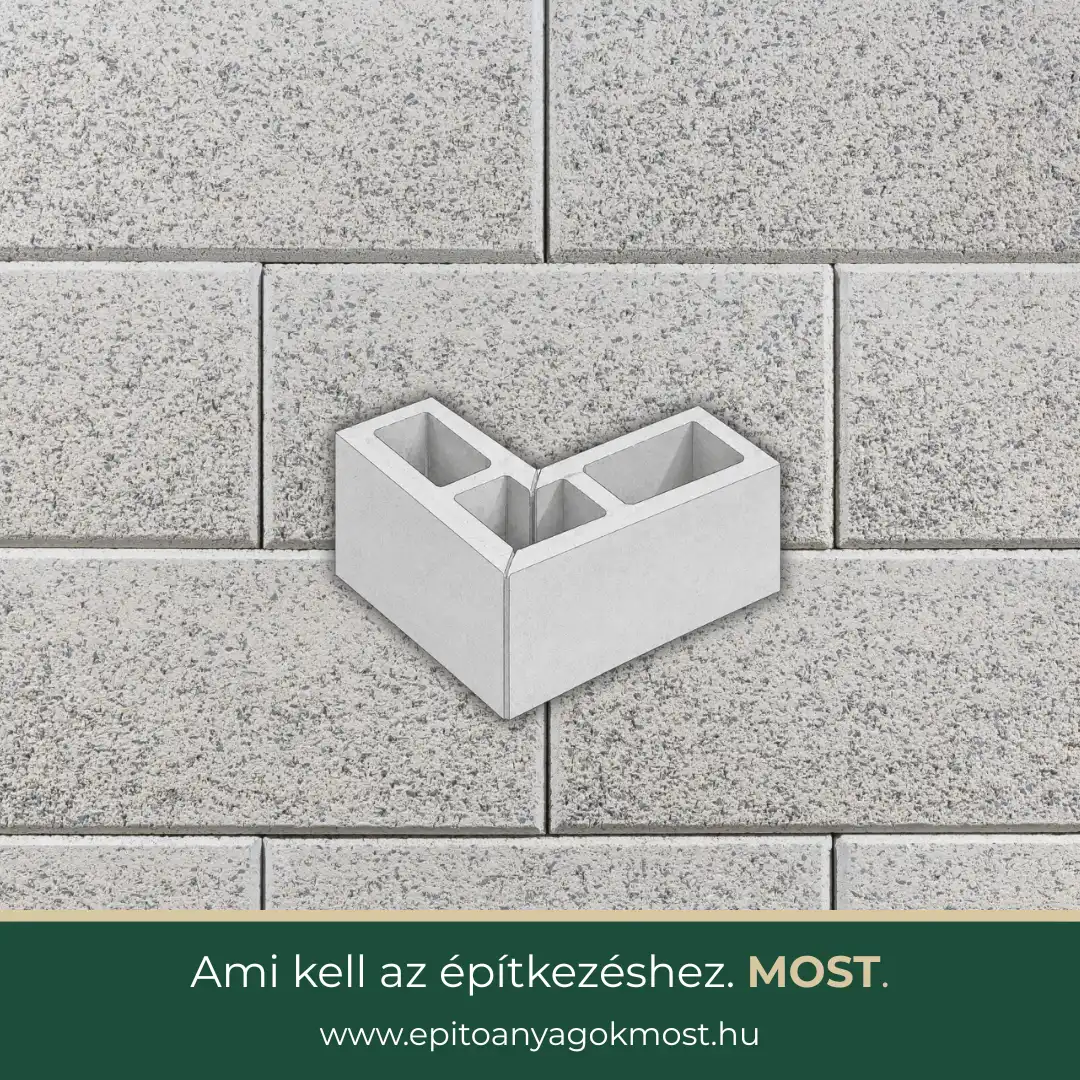 LEIER Modern Finomszórt kerítéskő sarokelem 40 x 20 x 20 cm Törtfehér