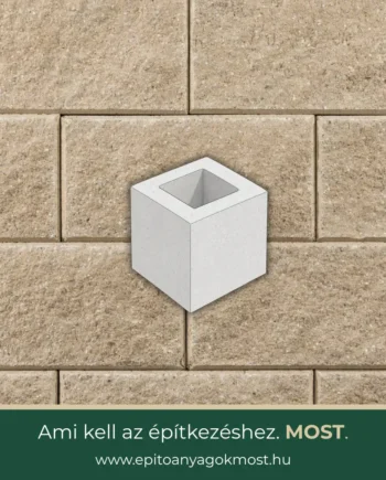 LEIER Architektúra kerítéskő félkő 20 x 20 x 20 cm Beige