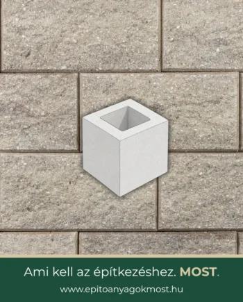 LEIER Architektúra kerítéskő félkő 20 x 20 x 20 cm Beige-barna