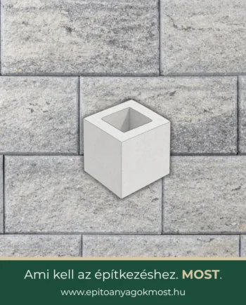 LEIER Architektúra kerítéskő félkő 20 x 20 x 20 cm Jégszürke
