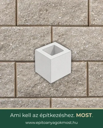 LEIER Architektúra kerítéskő félkő 20 x 20 x 20 cm Mokka