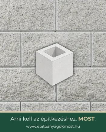LEIER Architektúra kerítéskő félkő 20 x 20 x 20 cm Törtfehér