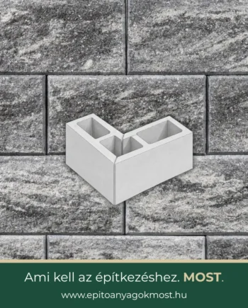 LEIER Architektúra kerítéskő sarokelem 40 x 20 x 20 cm Feketemárvány