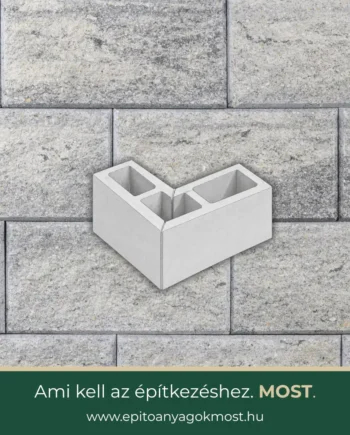 LEIER Architektúra kerítéskő sarokelem 40 x 20 x 20 cm Jégszürke