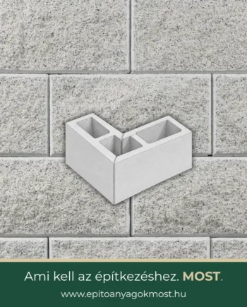 LEIER Architektúra kerítéskő sarokelem 40 x 20 x 20 cm Törtfehér