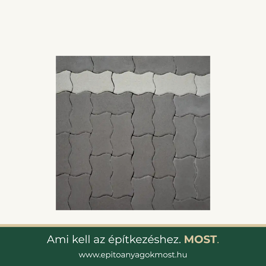 TERRÁN Classic Wave térkő 8 cm Antracit